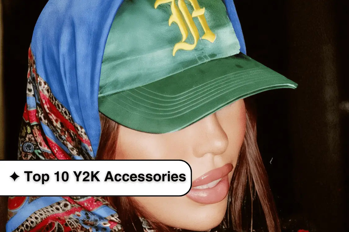 Baseball cap in blue and green with yellow R logo, perfect Y2K fashion accessory.