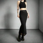 Black Long Skirt - Vignette | Y2K Zone®
