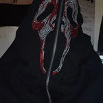 Black Rhinestone Hoodie - Vignette | Y2K Zone®