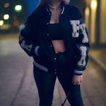 Bone varsity Jacket - Vignette | Y2K Zone®