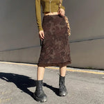 Brown Flower Skirt - Vignette | Y2K Zone®