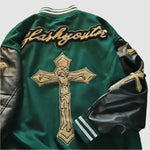 Cross Leather Jacket - Vignette | Y2K Zone®