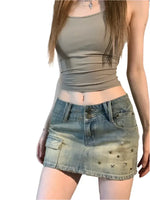 Dark Washed Mini Skirt - Vignette | Y2K Zone®