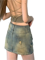 Dark Washed Mini Skirt - Vignette | Y2K Zone®