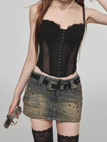Dark Washed Mini Skirt - Vignette | Y2K Zone®