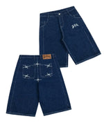 Embroidered Jean Shorts - Vignette | Y2K Zone®