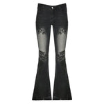 Floral Flare Jeans - Vignette | Y2K Zone®