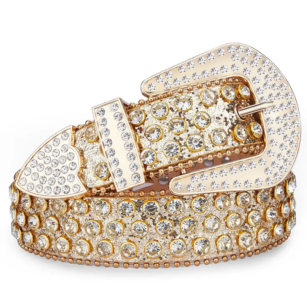 Gold Rhinestone Buckle Belt