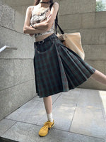 Plaid Midi Skirt - Vignette | Y2K Zone®