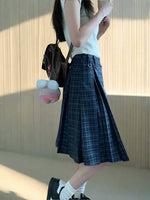 Plaid Midi Skirt - Vignette | Y2K Zone®