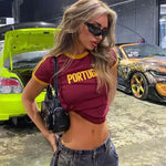 Portugal Crop Top - Vignette | Y2K Zone®