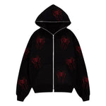 Rhinestone Cross Hoodie - Vignette | Y2K Zone®