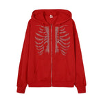 Y2K Rhinestone Skeleton Hoodie - Vignette | Y2K Zone®