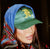 Baseball cap with blue headscarf and yellow R logo from Y2K Caps collection.