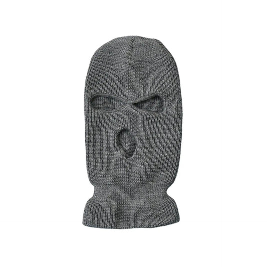 Gray 3-Holes Ski Mask with openings for eyes and mouth for warmth and comfort