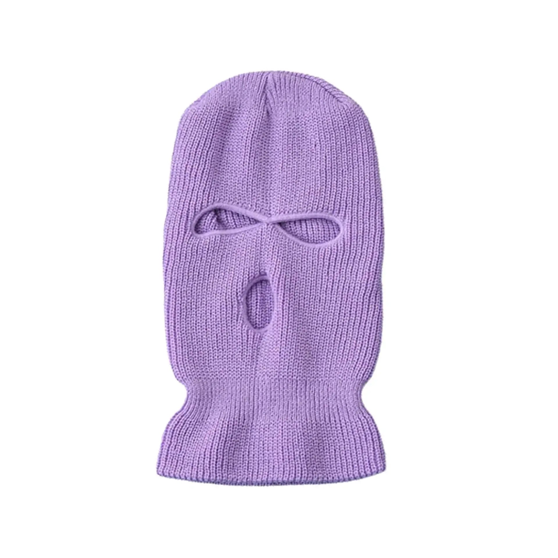 Lavender 3-Holes Ski Mask with eye and mouth openings for warmth and style