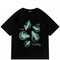 Baggy T Shirt featuring glowing green ghost shapes for a stylish Y2K statement piece