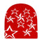 Red Y2K beanie with white star patterns to stay warm and stylish