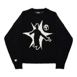 Black Knit Sweater - Vignette | Y2K Zone®