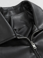 Black Leather Jacket - Vignette | Y2K Zone®