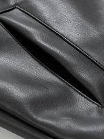 Black Leather Jacket - Vignette | Y2K Zone®