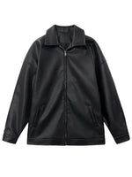 Black Leather Jacket - Vignette | Y2K Zone®