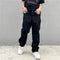 Black baggy jeans with wide legs and pockets from Custom Black Jeans collection