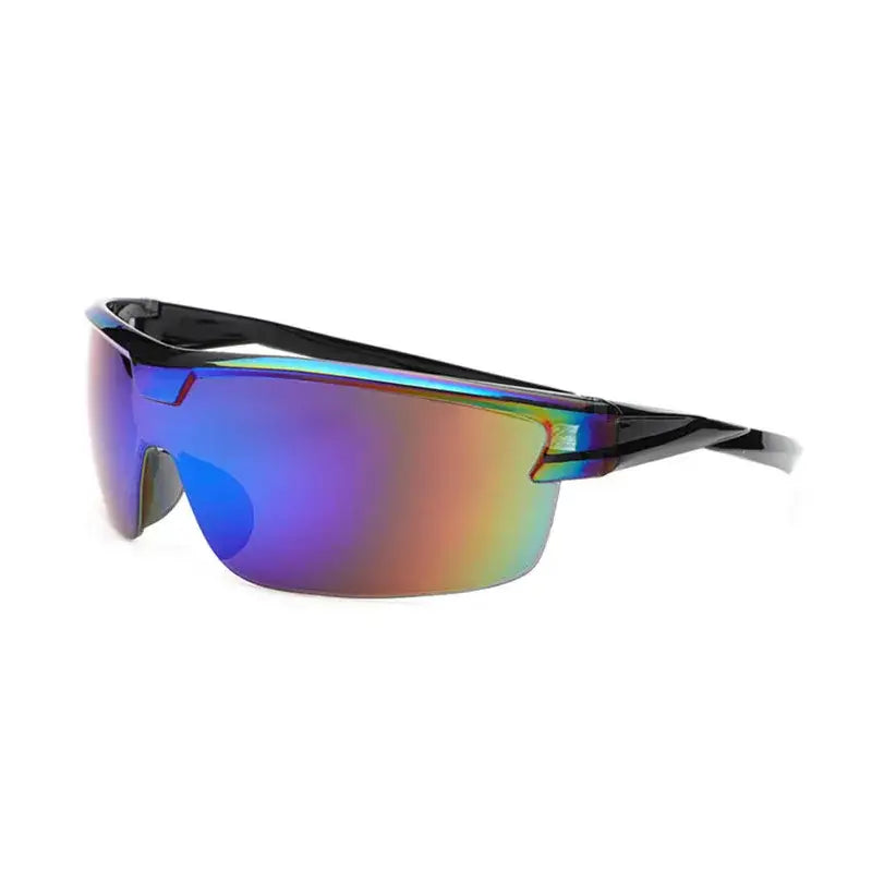 Sporty wraparound Cycling Sunglasses Fashion with multicolored reflective lenses