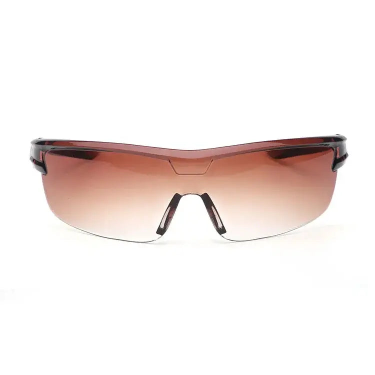 Sleek frameless cycling sunglasses fashion with gradient brown lenses and slim arms