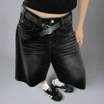 Dark Denim Shorts - Vignette | Y2K Zone®