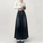 Denim Cargo Maxi Skirt - Vignette | Y2K Zone®