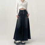 Denim Cargo Maxi Skirt - Vignette | Y2K Zone®