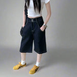 Denim Oversized Shorts - Vignette | Y2K Zone®