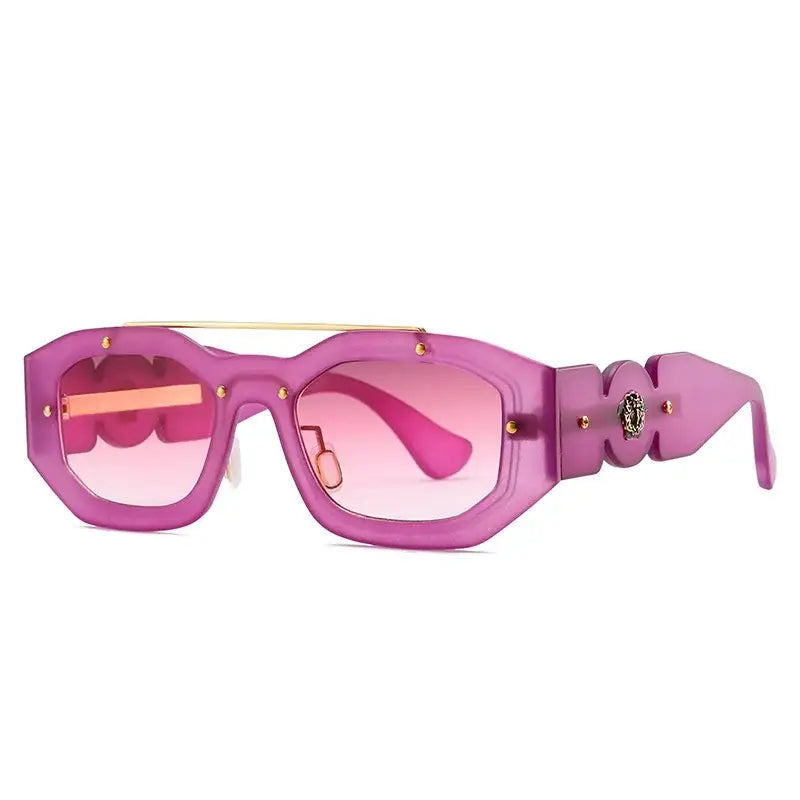 Pink Designer Sunglasses with decorative details and gradient lenses, perfect Y2K style