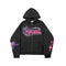 Black Eternal Hoodie with vibrant Y2K graphic design and stylish shapes