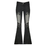 Floral Flare Jeans - Vignette | Y2K Zone®