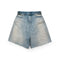 Light blue frayed hem shorts with a stylish frayed hem for a trendy summer look