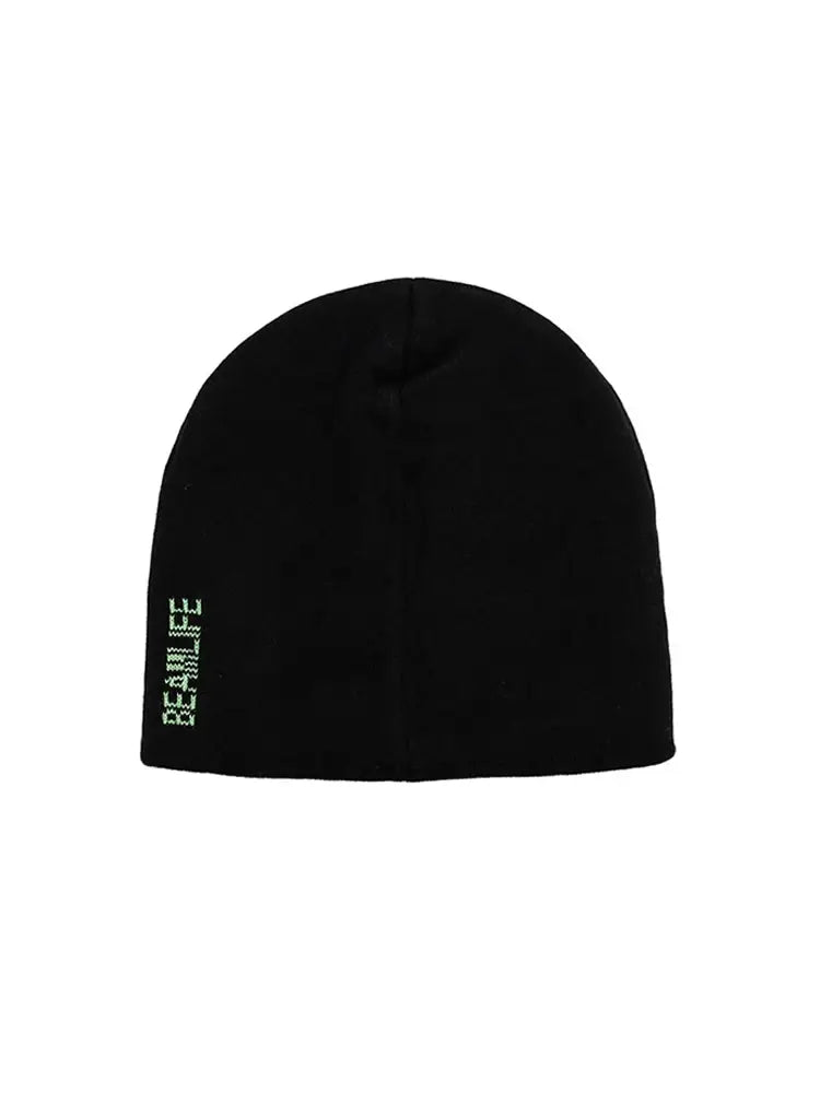 Black Graphic Beanie with green logo perfect for staying warm in Y2K style