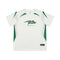 White jersey t shirt with green accents and Ateam logo, perfect for Y2K style