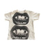 White Lips T Shirt featuring black graphic prints of open mouths, perfect for Y2K fashion