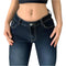 Low Rise Flare Jeans showcasing midriff and navel piercing in Y2K style