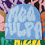 Light blue Mea Culpa beanie hat featuring bubble letters design