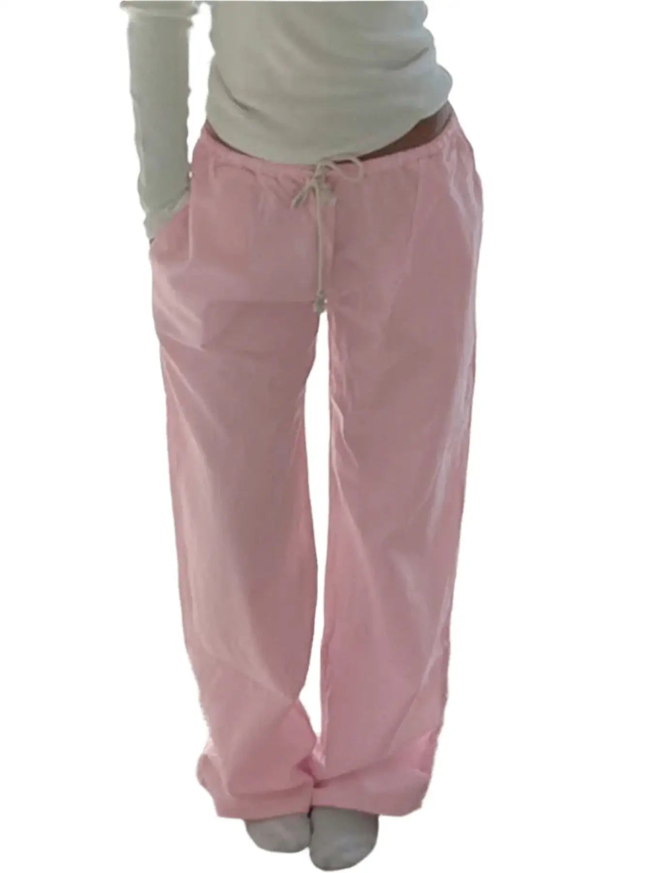 Pink Lounge Pants with drawstring design for comfortable lounging and casual wear