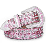 Pink Rhinestone Buckle Belt - Vignette | Y2K Zone®