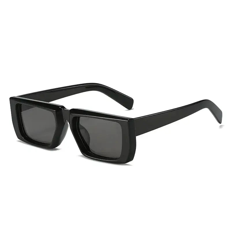 Pair of black rectangular Punk Square Sunglasses with thick frames for a bold look