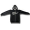 Black zip-up Rhinestone Hoodie featuring a graphic design, perfect for Y2K fashion