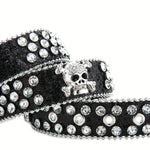 Rhinestone Skull Belt - Vignette | Y2K Zone®