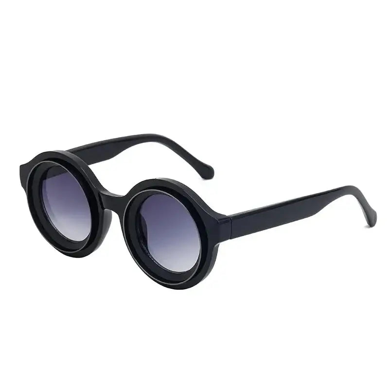 Round Steampunk Sunglasses with black frames and gradient lenses for stylish protection