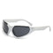 White-framed sport sunglasses with dark lenses from Silver Glasses Y2K