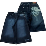 Skull Graphic Jorts - Vignette | Y2K Zone®